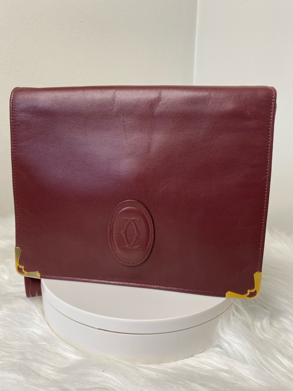 Cartier Vintage Must de Cartier 21 Bordeaux leather Clutch Circa 1990s Authentic - Picture 5 of 17